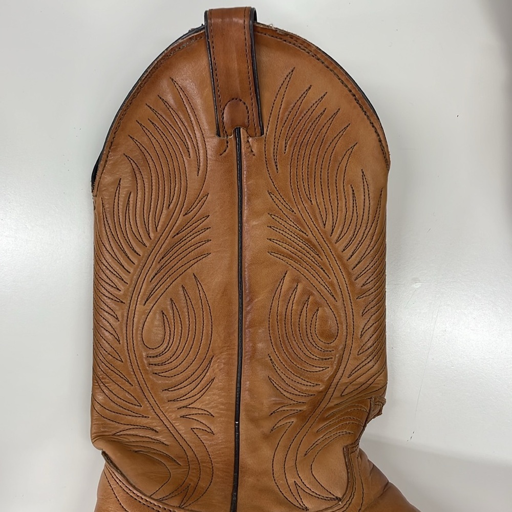 Abilene Womens Western Boots Leather Embroidered Pull On Boots in Brown Size 9.5 - Picture 5 of 14